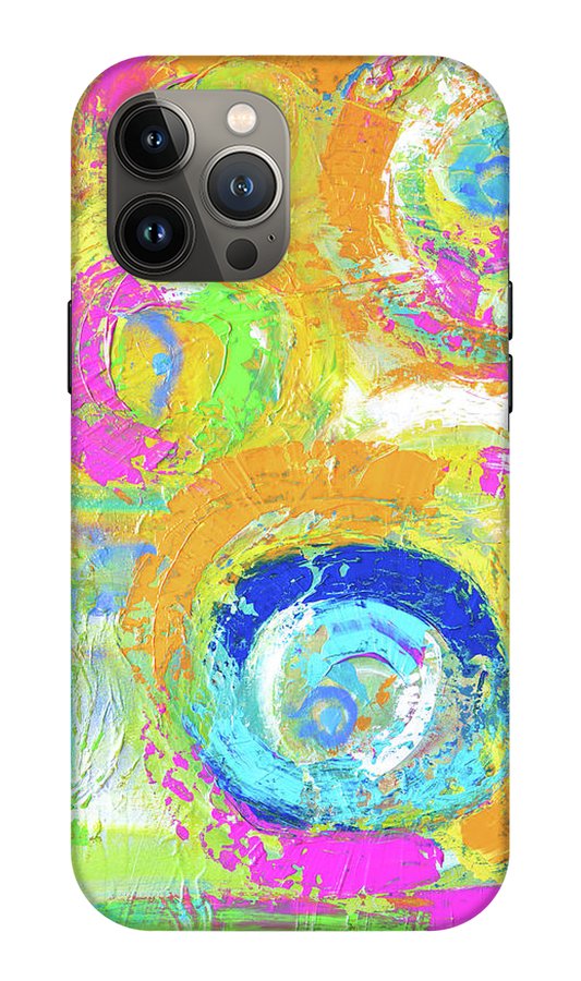 Abstractly Painted Planets in Vibrant Colors- Phone Case