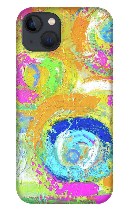 Abstractly Painted Planets in Vibrant Colors- Phone Case