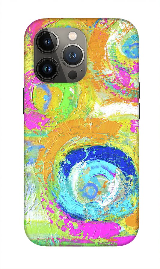 Abstractly Painted Planets in Vibrant Colors- Phone Case