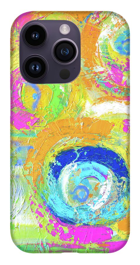 Abstractly Painted Planets in Vibrant Colors- Phone Case