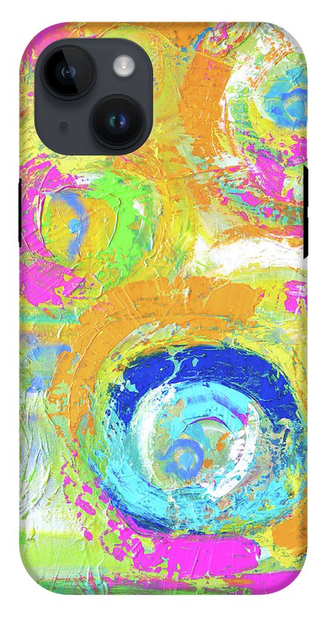 Abstractly Painted Planets in Vibrant Colors- Phone Case