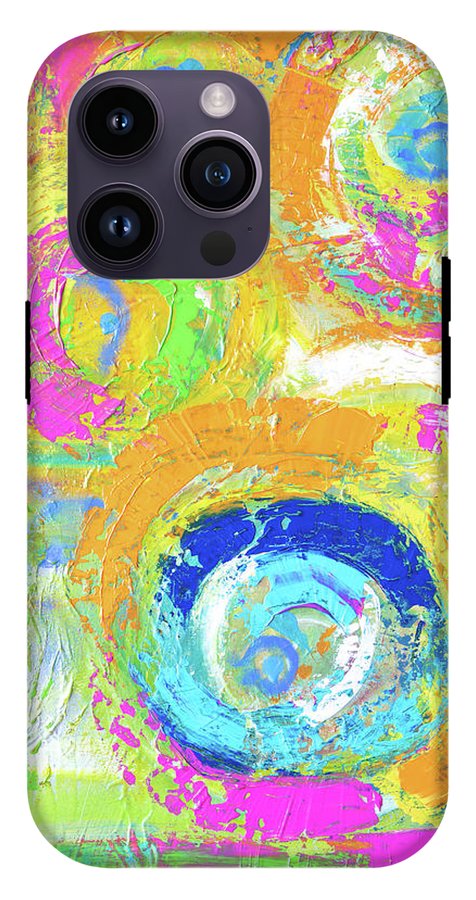 Abstractly Painted Planets in Vibrant Colors- Phone Case