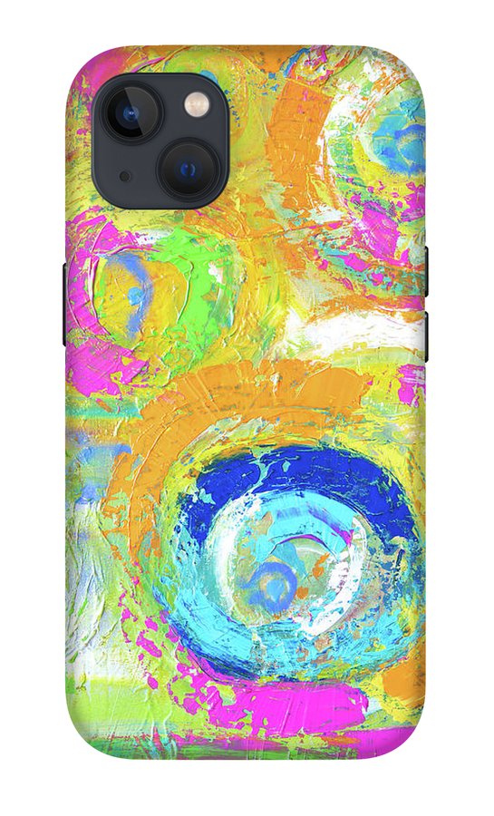 Abstractly Painted Planets in Vibrant Colors- Phone Case