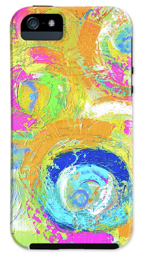 Abstractly Painted Planets in Vibrant Colors- Phone Case