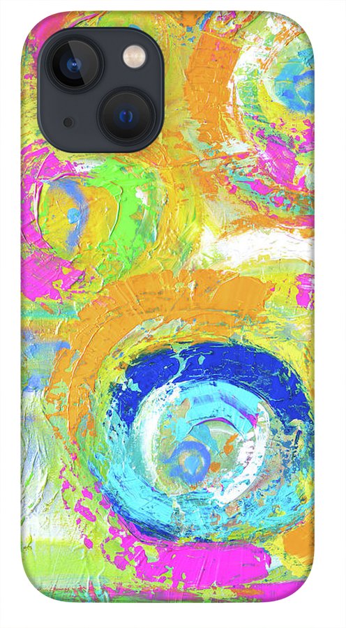 Abstractly Painted Planets in Vibrant Colors- Phone Case