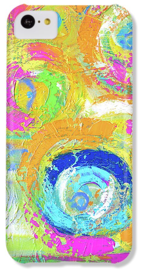 Abstractly Painted Planets in Vibrant Colors- Phone Case