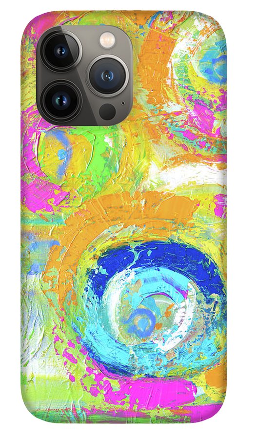 Abstractly Painted Planets in Vibrant Colors- Phone Case