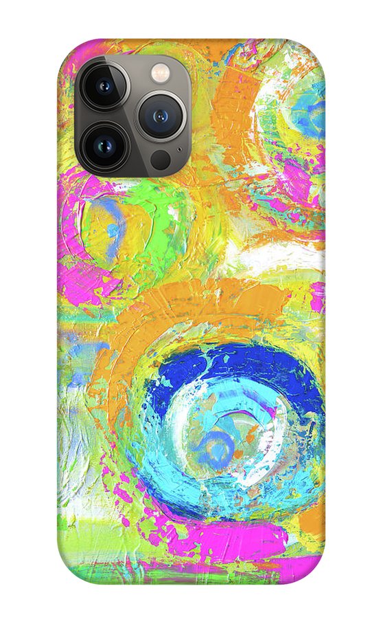 Abstractly Painted Planets in Vibrant Colors- Phone Case