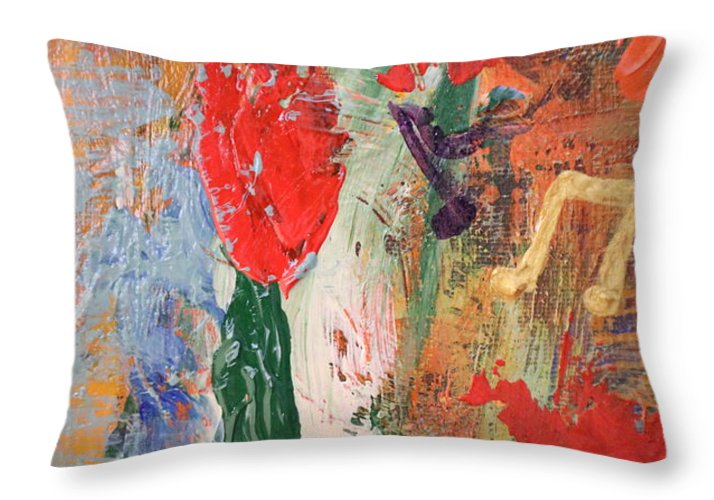 Wild Flowers and Golden Notes - Throw Pillow