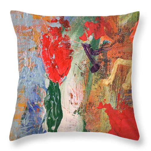 Wild Flowers and Golden Notes - Throw Pillow